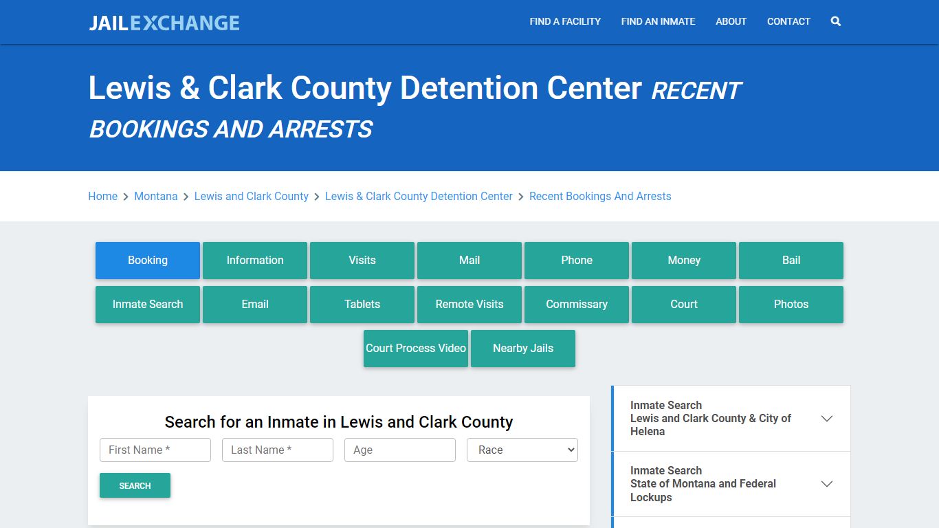 Lewis & Clark County Detention Center Recent Bookings And Arrests