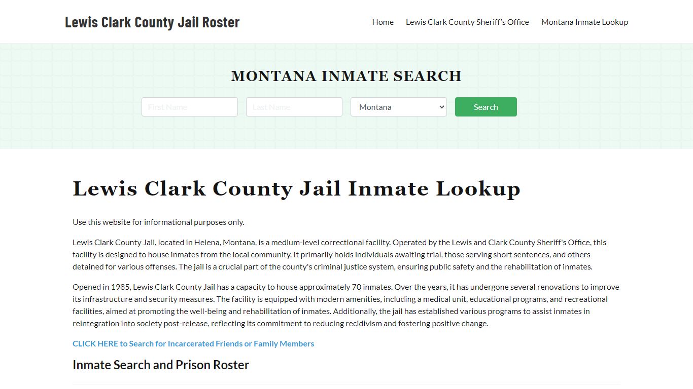 Lewis Clark County Jail Roster Lookup, MT, Inmate Search