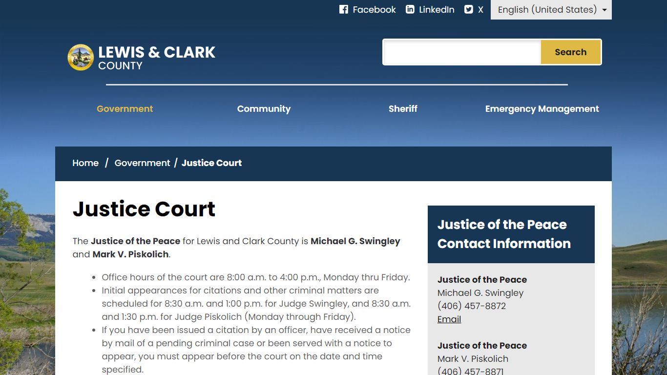 Justice Court - Lewis & Clark County